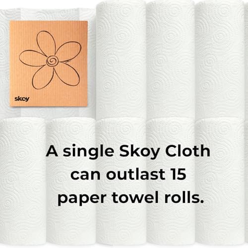Skoy Cloth, 4-pack Versatile Swedish Dishcloths for Kitchen and Household Use, Reusable Cleaning Cloths, Planet-Friendly, Dishwasher and Dryer-Safe, White - Image 2