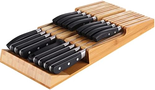 NIUXX Bamboo In-Drawer Knife Block Set for 16 Knives(Not Included) by NIUXX