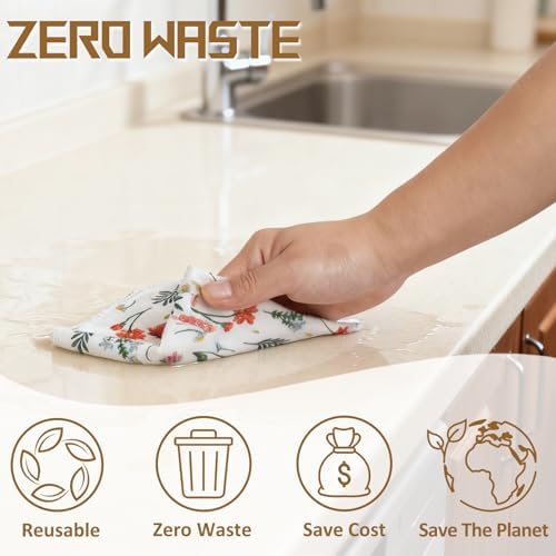 25 Pack Reusable Tissue Paperless Towel Roll Washable Cotton for Kitchen Towels Zero Waste Products Replacement Tissue (RT-E) - Image 3