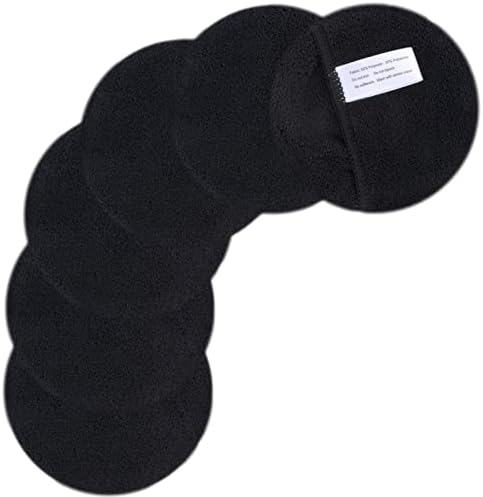 SUNLAND Reusable Makeup Remover Pads for Face,Eyes,Lips 6 Pack Black by SUNLAND
