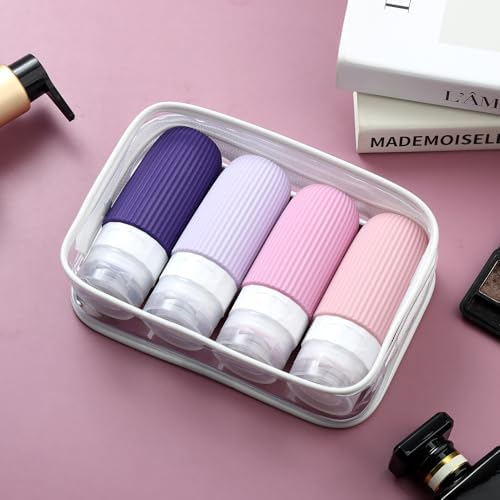 Mrsdry Travel Bottles for Toiletries, Tsa Approved 2oz Travel Bottles, BPA Free Leak Proof Travel Size Toiletry Containers, Refillable Travel Accessories with Toiletry Bag for Shampoo Liquid (4 Pack) - Image 7