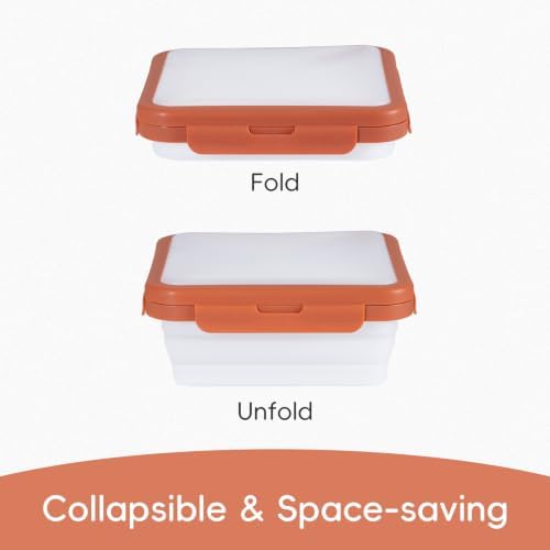 Reusable Silicone Food Storage Container with Lid Avocado Saver(6.5 cups/0.4 gal), Onion Keeper, Foldable Silicone Kitchen Organizers for Fridge - Image 5