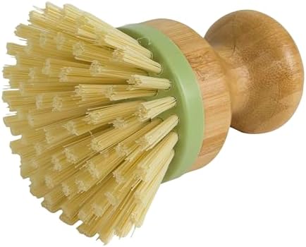 Bamboo Naturals Greenery Mini Scrub Brush, Made of Sustainable Bamboo and Recycled Plastic, Scrub Pots, Pans, Vegetables, and More, Pack of 2 - Image 2