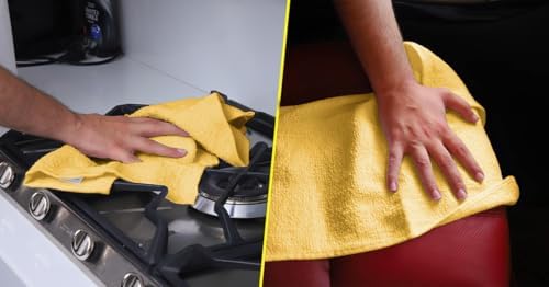 Avalon Towels Bar Towels (Pack of 60) Size 14x17 Inches – 100% Cotton, Absorbent and Reusable Cleaning Rags, Multipurpose Cleaning Towels, Terry Cloth Rags, Durable Shop Rags (Yellow) - Image 5