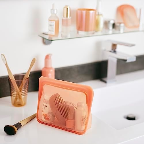 Stasher Premium Reusable Silicone Stand-Up Mini Bag, Coral, 28 oz - Image 2
