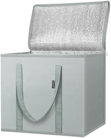 BALEINE Insulated Reusable Grocery Bags with Zippered Top, Large Cooler Bag by BALEINE