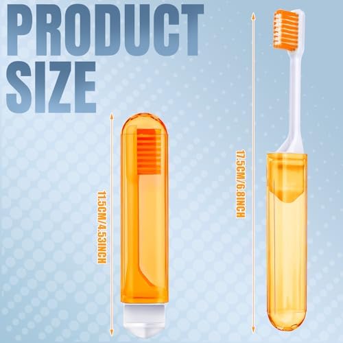 Patelai 4 Pcs Travel Toothbrush Mini Foldable with Case,Honey Color - Image 2