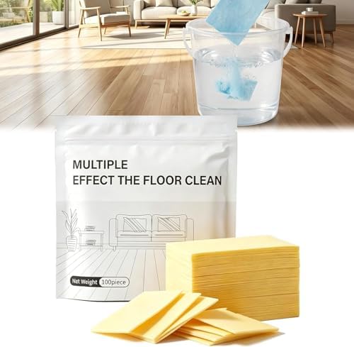 Multi Effect Floor Cleaning Sheets, Lavender Scent, Ultra Thin, Compact Packaging (Yellow, 100 Pcs) by Bon+amixyl