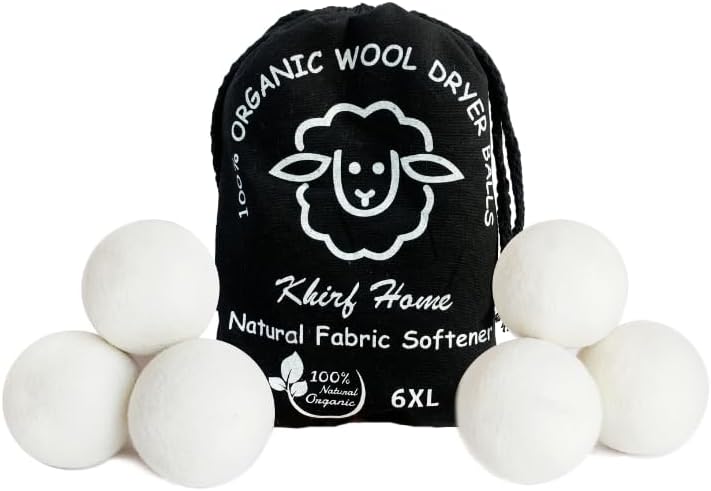 Premium XL Wool Dryer Balls 6-Pack | 100% Organic New Zealand Wool, Handcrafted, Reusable for 1,000+ Loads | Eco-Friendly Fabric Softener, Wrinkle & Static Reduction, Faster Drying by Unknown
