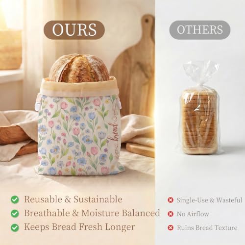 Beeswax Sourdough Bread Bags for Homemade Bread, XL Reusable Bags, 2 Pack - Image 5