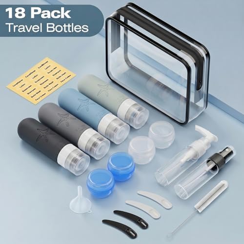 18 Pack Travel Bottles for Toiletries, Leak Proof, TSA Approved 3oz - Image 2