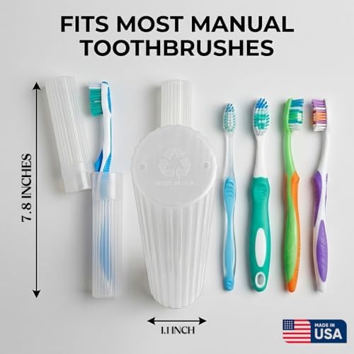 American Comb Toothbrush Holder - White, Made in USA, with Ventilation Holes, for Toothbrush Covers, Toothbrush Holder, Toothbrush Soft, Durable Design, Hygienic Bathroom Accessory - Image 2