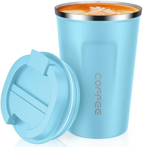 CS COSDDI 12 oz Coffee mug - Stainless Steel Coffee Cup with Leakproof Lid by CSCOSSDI