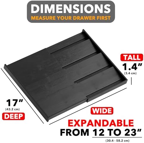 SpaceAid Bamboo Black Spice Drawer Organizer, (Need 3" Deep Drawer) Expandable 4 Tier Spices Rack for Cabinet, Kitchen Seasoning Storage Insert (Jars Not Included, From 12" to 23" Wide) - Image 3