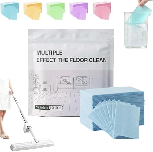 Floor Cleaning Sheets, 100 Piece Floor Cleaning Tablets, Multiple Effect the Floor Clean, Floor Cleaner Tablets, Dissolvable Deep Cleaning Solution, For Hardwood, Tile & More by YYONPQ