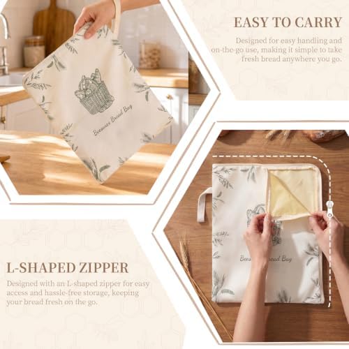Beeswax Sourdough Bread Bags for Homemade Bread, XL Reusable Bags, 2 Pack - Image 5
