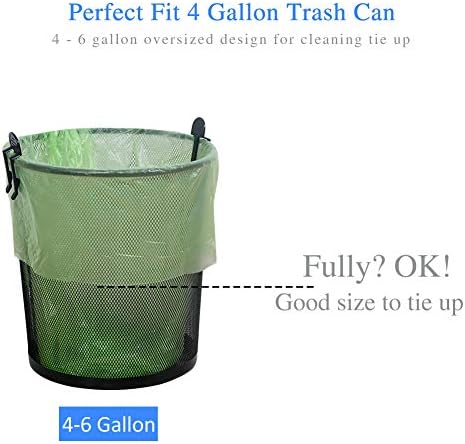 Jaoul Trash Bags 4 Gallon, Small Garbage Bags Strong Tear & Leak Resistant, Unscented Trash Bags for Kitchen, Bathroom, Office, Restroom, Car, Green, 60 Counts - Image 5