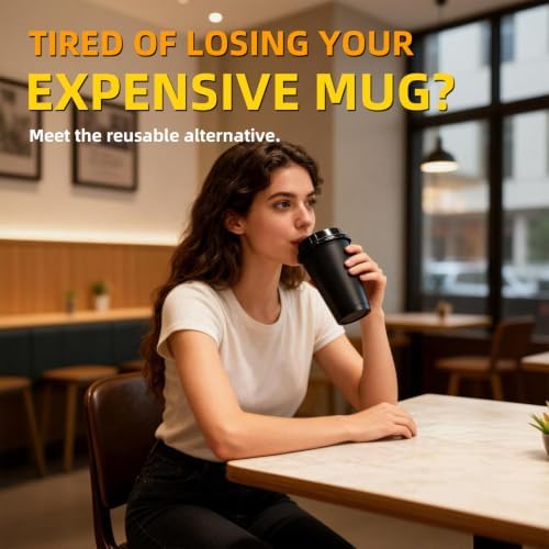 Plastic Reusable Coffee Cups with Lids, 15 Pack - Image 6
