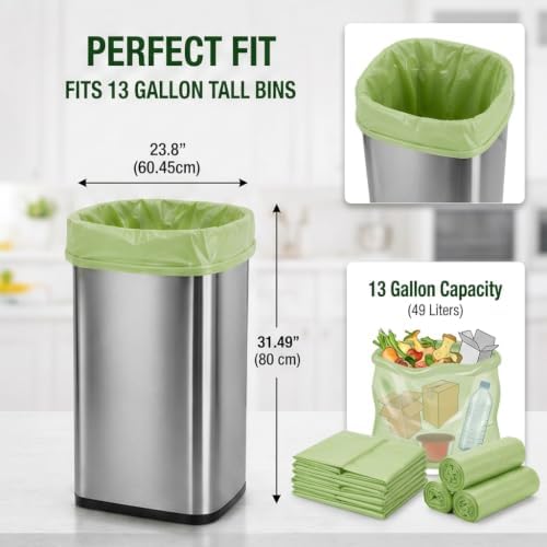 OrangeBio 13 Gallon Compostable Trash Bags, 50 Count, BPI Home Certified - Image 6