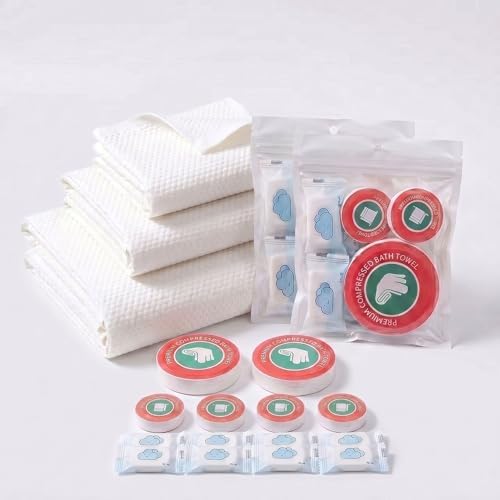 14-Pack Disposable Travel Towels, 3 Sizes, 2 Extra Large Bath Towels by Unknown