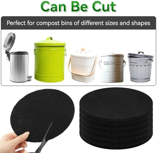 6 Pack 6.7 Inch Charcoal Filter for Kitchen Compost Bin Countertop Bucket - Image 3
