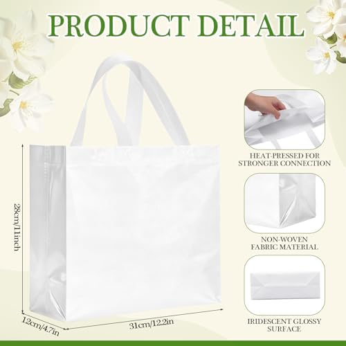 Eccliy 80 Pcs Reusable Gift Bags, Large, White - Image 4