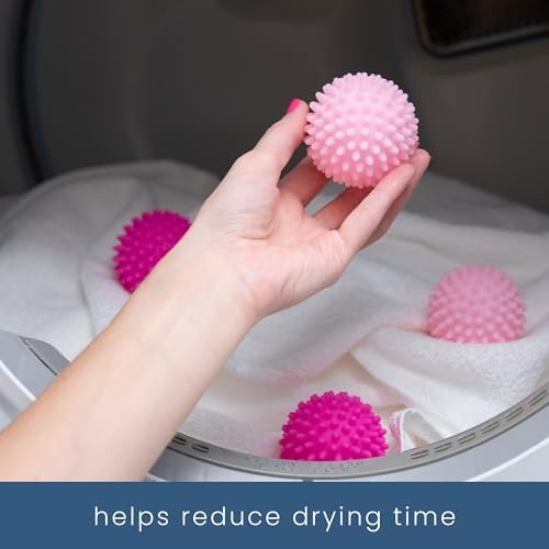 S&T INC. Reusable Plastic Dryer Balls, 4 Pack, 2.5" Diameter, Pink - Image 2