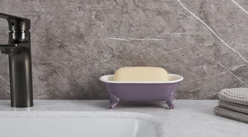 6.5" Mini Clawfoot Bathtub Soap Dish,Bar Soap Holder,Lavender - Image 4
