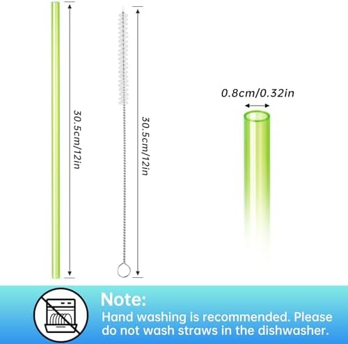 NiHome 12-Pack Plastic Reusable Straws Fit for Stanley 40 30 64 oz Tumbler - Image 7