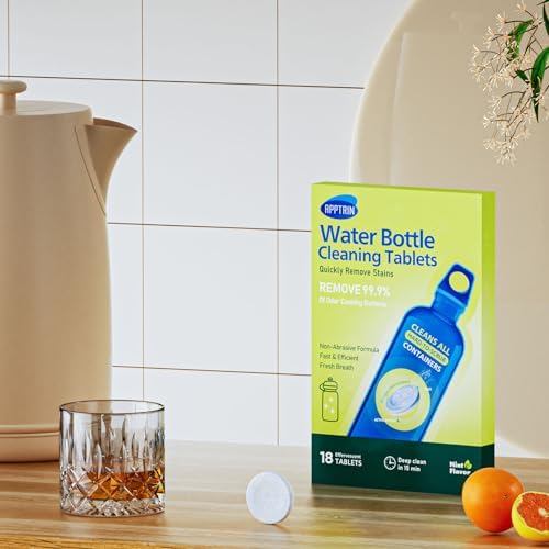 Water Bottle Cleaning Tablets, 18 Pack Bottles Clean Tablet Hydration Bladder Cleansing Tablets for Hydration Bladder, Water Bottle, Individually Packed, Mint Flavor - Image 3