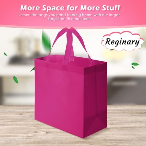Reginary 100 PCS Non Woven Tote Bags Bulk,Rose Pink - Image 5