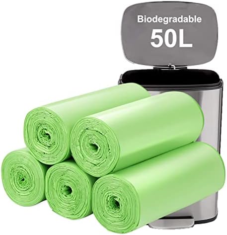 Trash bags 13 Gallon Biodegradable: Aievrgad Garbage bags for tall kitchen trash can liner, 50 count,Unscented, Heavy Duty, Thickened, for food/kitchen waste or Graden,green 50L by Aievrgad