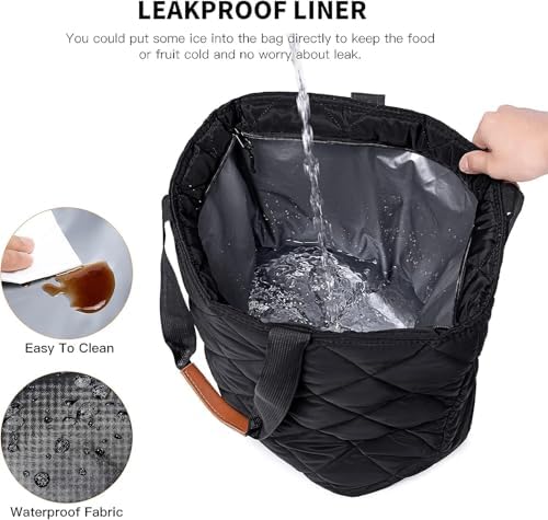 Insulated Cooler Bag Reusable Grocery Tote Bags Transport Large Lunch Box for Women - Image 2