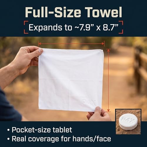 Compressed Towel Tablets - 100% Bamboo Camping Toilet Paper Tablets, Great for Hiking, Travel and Backpacking - Disposable Washcloths, Body Wipes, Paper Towel Coin Tissue - 100/250/500 Pack - Image 3