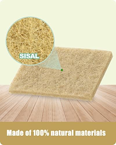 Foamstar Natural Scouring Pads 6 Pack- Non-Scratch Sisal Cleaning Scrub Pads for Dishes, Eco-Friendly Coconut Fiber Kitchen Scrubbers for Pans and Pots, Compostable, Biodegradable - Image 2