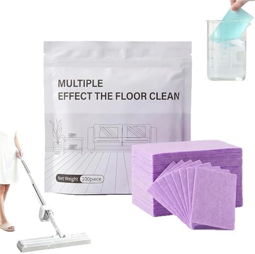 100 Piece Floor Cleaning Tablets Multi-Surface Cleaner - Heavy Duty Dissolvable Floor Cleaner Tablets for Mopping, No-Rinse Laminate Floor Cleaner, Tile & Hardwood Floor Revive, Fresh Scent(B silver) by Unknown