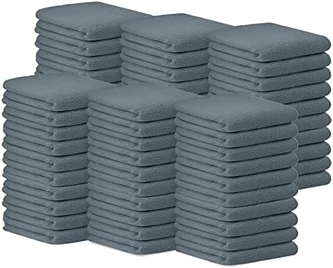 Avalon Towels Bar Towels (Pack of 60) Size 14x17 Inches – 100% Cotton, Absorbent and Reusable Cleaning Rags, Multipurpose Cleaning Towels, Terry Cloth Rags, Durable Shop Rags (Grey) by AvalonTowels