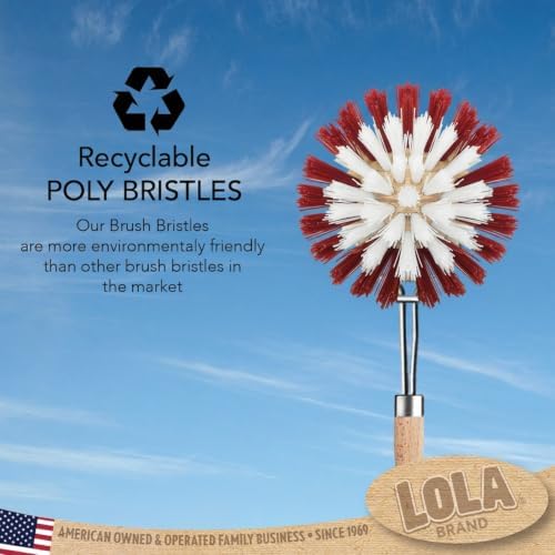 LOLA -The Original - Dishwashing & Vegetable Brush, 36 Pack, Hardwood w/Poly Fiber Bristles, Reusable, Sustainable, Has EZ-Grip Handle - Image 4