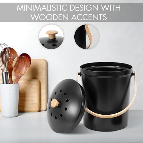 Beautiful Kitchen Compost Bin with Smell Proof Lid for Your Countertop - Image 5