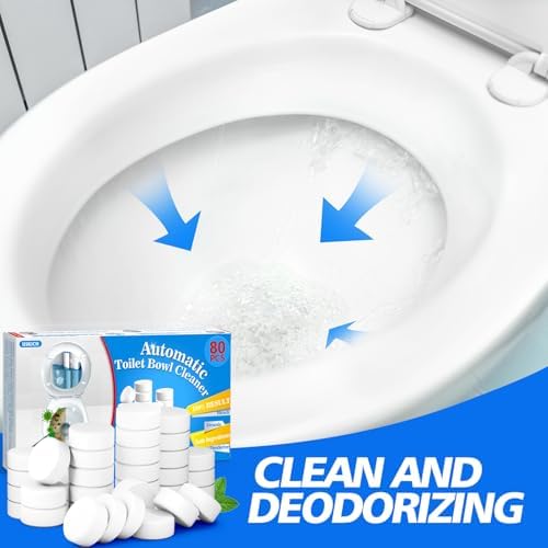 USKICH Toilet Bowl Cleaner - 80 PACK, Household Automatic Toilet Bowl Cleaners with Bleach, Bathroom Toilet Tank Cleaners Tablets with Sustained-Release Technology for Against Tough Stains - Image 3