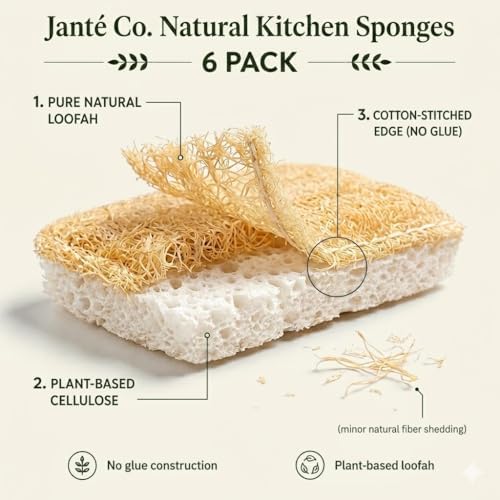 Natural Loofah Dish Sponges by Janté Co. - Kitchen Sponges - Image 6