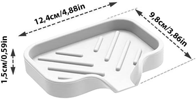 2 Pcs White Silicone Self Draining Rectangular Soap Dishes - Waterfall Soap Trays - Soap Dishes for Bar Soap - Soap Boxes - Soap Case - Soap Container - Soap Pads - Kitchen Sink - Shower - Bathroom ! - Image 5