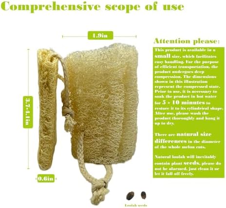 Natural Loofah, Dish Sponge Brush Kitchen Gadgets Plant Fibers for Home and Kitchen Cleaning Supplies Exfoliating Body Scrubber Face Washcloth Loofah for Women Men - Image 7