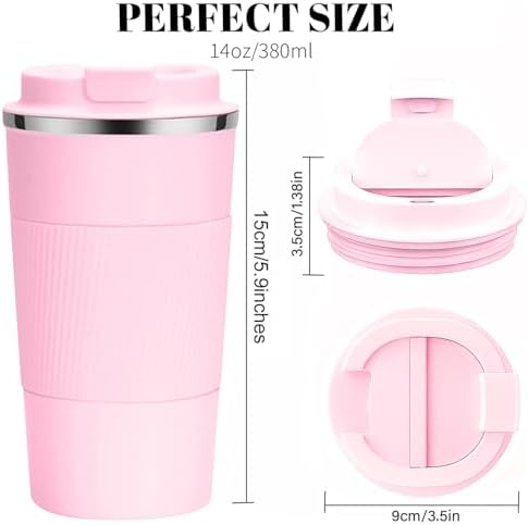 Insulated Travel Coffee Mug, Stainless Steel Coffee Cup with Leakproof Lid - Image 3