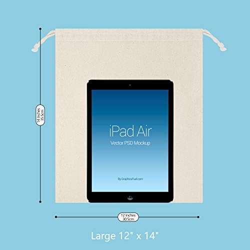 TOPDesign 8-Pack 12” x 14” Reusable Produce Bags, Muslin Bags with Drawstrings for Shopping & Storage, 100% Natural Cotton, Washable, Biodegradable, Food Safe - Image 4
