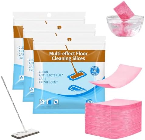 Multi-Effect Floor Clean Tablets, 2026 Upgraded Floor Cleaner Tablets, Multi-Surface Cleaner, Dissolvable Pre-Measured Deep Cleaning Cleaning Solution for Tile & Vinyl Floors (Pink 90PCS) by Byblack