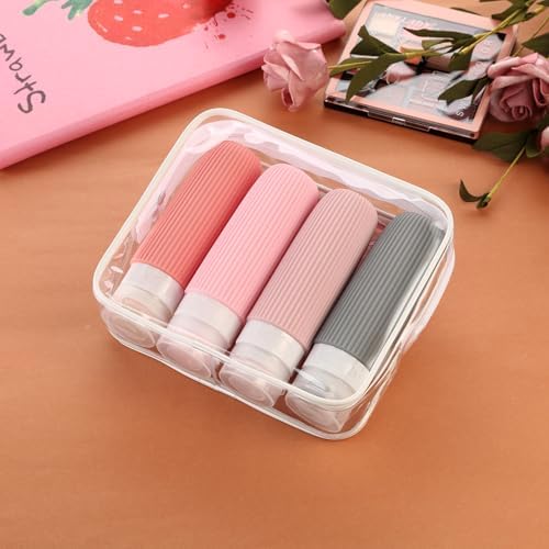 Mrsdry Travel Bottles for Toiletries, Tsa Approved 3oz Portable Travel Bottles, BPA Free Leak Proof Squeezable Silicone Travel Size Containers, Travel Accessories with Clear Toiletry Bag (4 Pack) - Image 7