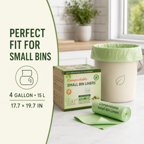 OrangeBio 4 Gallon Compostable Trash Bags, 100 Count, BPI Home Certified - Image 5