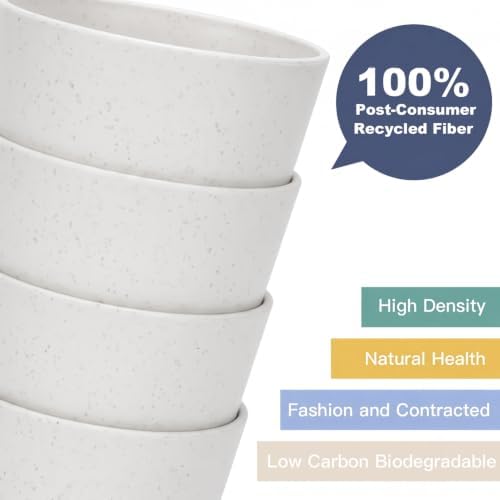 Wrova Wheat Straw Cups Set of 6 Good Alternative to Plastic Cups Reusable 12 oz Unbreakable Drinking Cup Reusable Dishwasher Safe Water Plastic Kitchen Glasses - White - Image 7