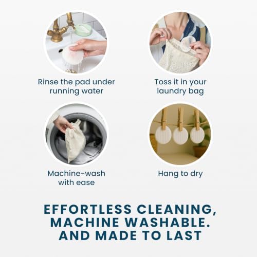 LastRound Reusable Makeup Remover Pads - 7 Washable Eco-Friendly Reusable Cotton Rounds for Face - Sustainable & Soft Cotton Face Pads for Facial Cleansing & Eye Makeup Removal - Travel Storage Case - Image 2